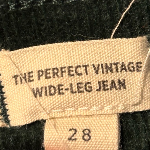 Madewell The Perfect Vintage Wide-Leg Pant Corduroy Edition Forest Green Size 28 - Picture 8 of 16